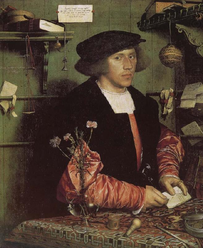 Qiao Zhiji portrait of businessman Serge, Hans Holbein